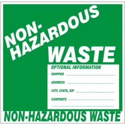 Non-hazardous waste optional information shipper address city - HW-96924