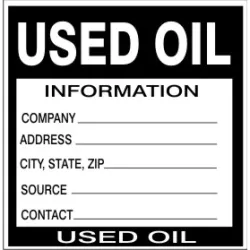 Used oil information company address city state zip source contact - HW-20744